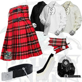 Battle Of Kilts Men’s Tartan Kilt Outfit – 8-Piece Scottish Set with Premium Accessories
